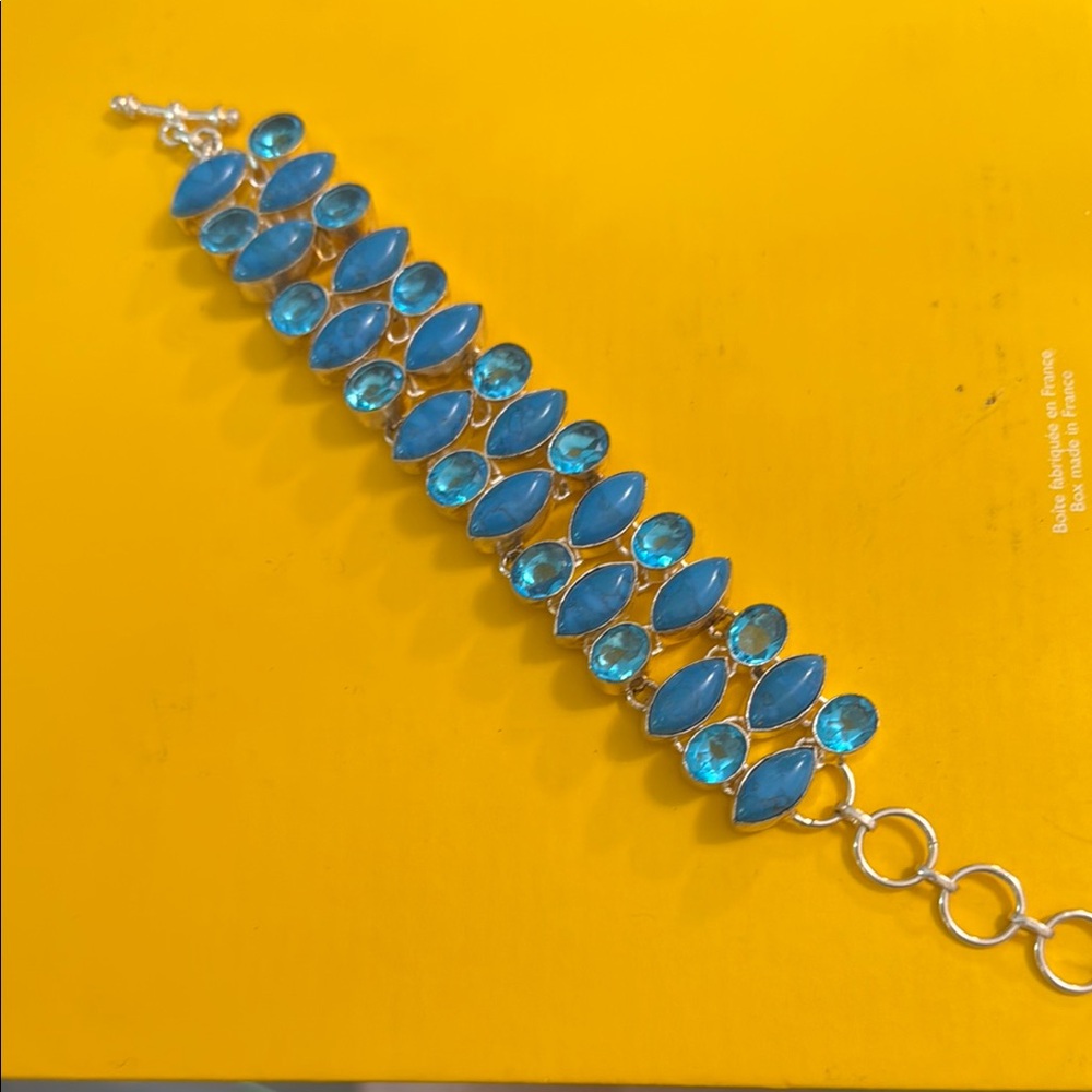 Elegant Blue Gemstone Bracelet